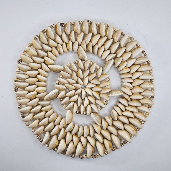 Natural Sea Shell Trivet Hot Pad Doily Nautical Wall Decor Beach House 9” - Picture 7 of 7